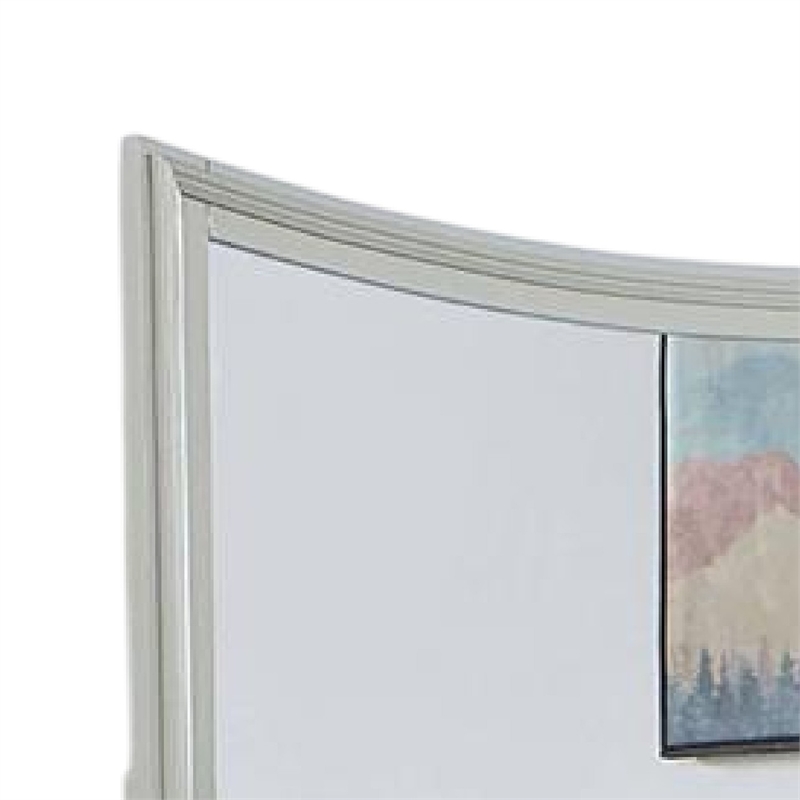 Roly Dresser Mirror-37 Inch Gray Rectangular Solid Wood Molded Frame