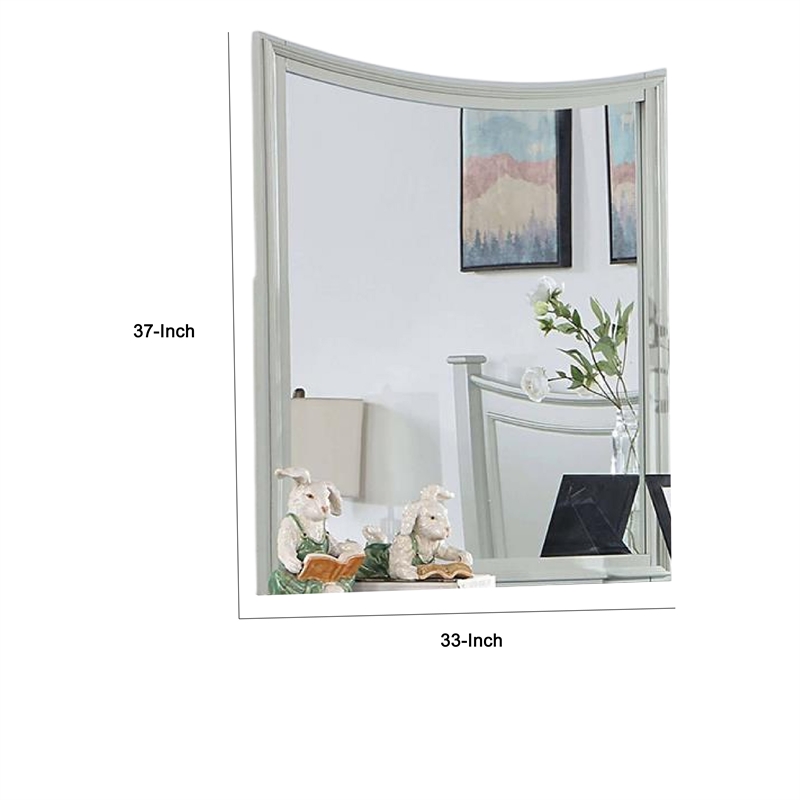 Roly Dresser Mirror-37 Inch Gray Rectangular Solid Wood Molded Frame