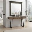 Revy Dresser Mirror-43 Inch Gray Rubberwood Frame-Crown Molding