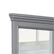Lile Dresser Mirror w Crown Molding Frame-42 Inch Gray Solid Wood