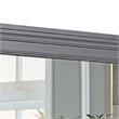 Lile Dresser Mirror w Crown Molding Frame-42 Inch Gray Solid Wood