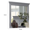 Lile Dresser Mirror w Crown Molding Frame-42 Inch Gray Solid Wood