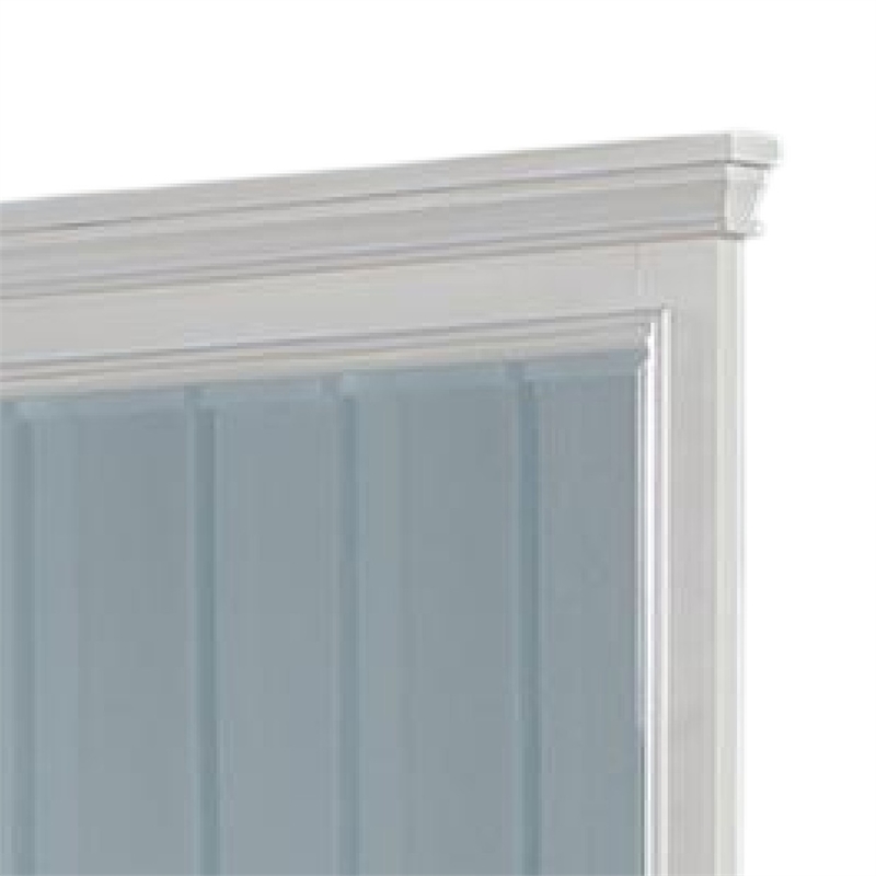 Lile Dresser Mirror w Crown Molding Frame-42 Inch White Solid Wood