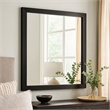 Lati Dresser Mirror-Beveled Glass-Black Wood-40 Inch Square