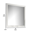 Dyl Dresser Mirror-Bevel Glass-White Wood Frame-40 Inch Square