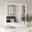 Dyl Dresser Mirror-Bevel Glass-White Wood Frame-40 Inch Square