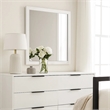 Dyl Dresser Mirror-Bevel Glass-White Wood Frame-40 Inch Square