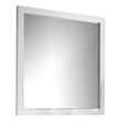 Dyl Dresser Mirror-Bevel Glass-White Wood Frame-40 Inch Square