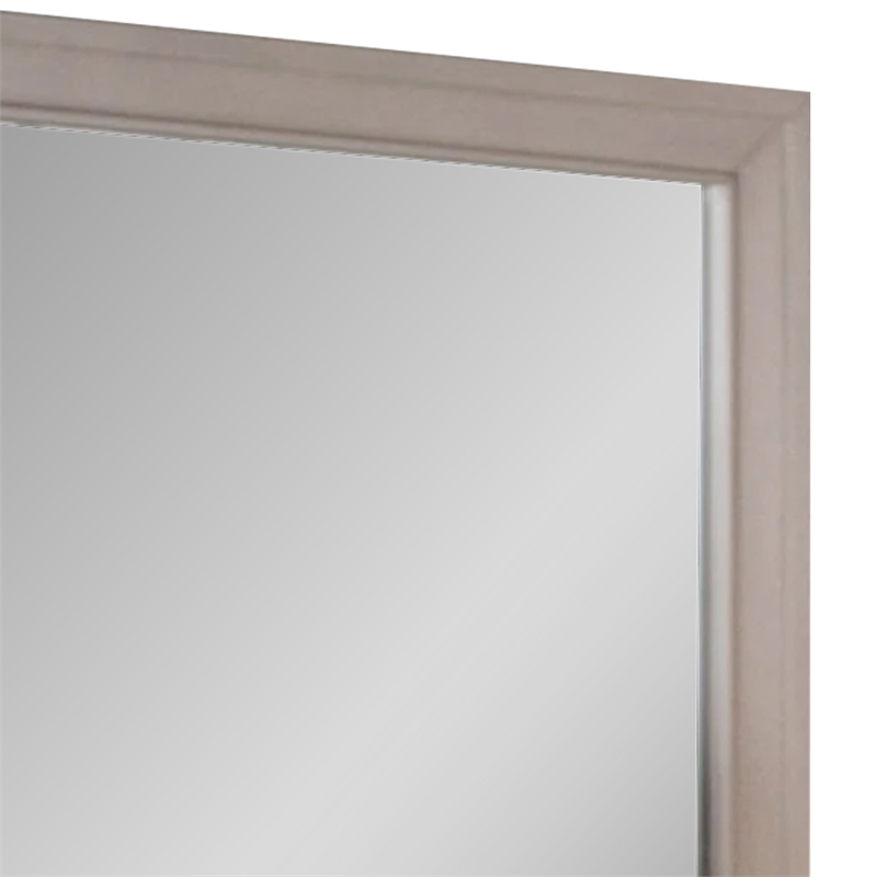 Nitz Dresser Mirror-Beveled Glass-White Solid Wood Frame-36x40