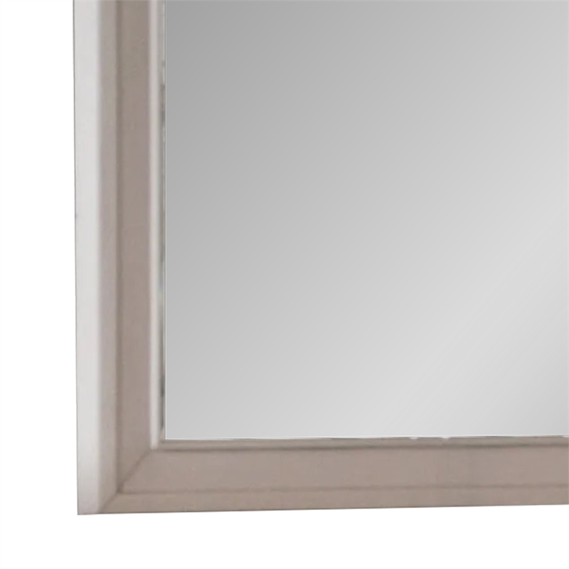 Nitz Dresser Mirror-Beveled Glass-White Solid Wood Frame-36x40