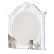 Aleci Dresser Mirror-42 Inch Carved Frame-Classic White Solid Wood