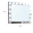 Fery Dresser Mirror w Light Bulbs-USB and Power-Glam Silver 44 Inch