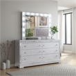 Fery Dresser Mirror w Light Bulbs-USB and Power-Glam Silver 44 Inch