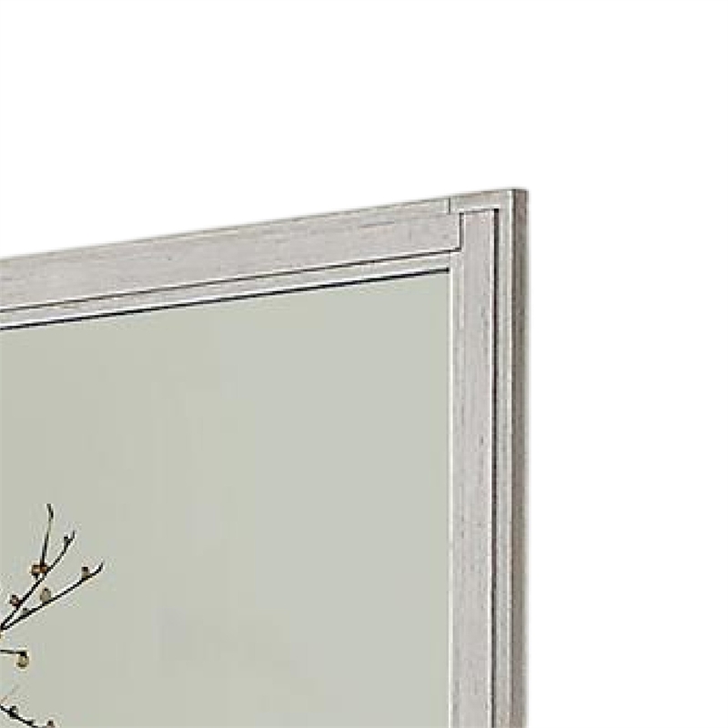 Varos Dresser Mirror-White Solid Wood-38 Inch Stylish Square Frame