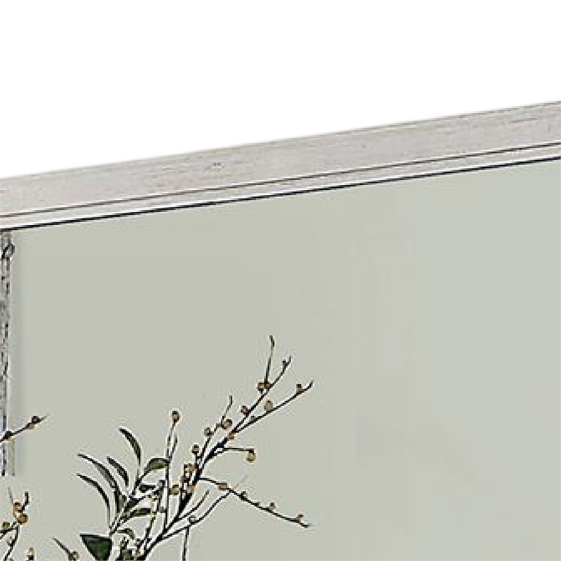Varos Dresser Mirror-White Solid Wood-38 Inch Stylish Square Frame