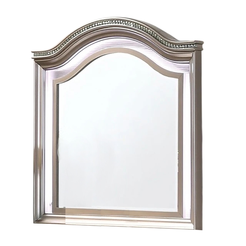 Jisoo Dresser Mirror-LED Light Frame-37 Inch Rose Gold Solid Wood
