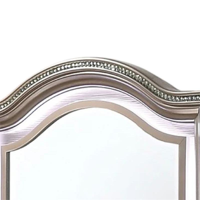 Jisoo Dresser Mirror-LED Light Frame-37 Inch Rose Gold Solid Wood