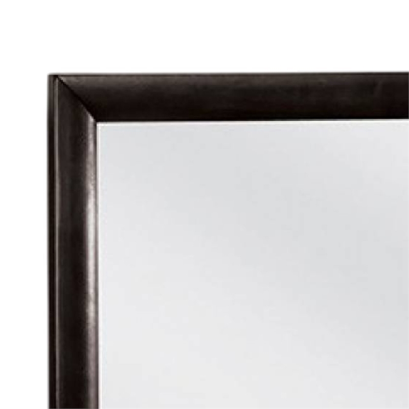 Simo Dresser Vanity Mirror-40 Inch Modern Black Solid Wood Frame