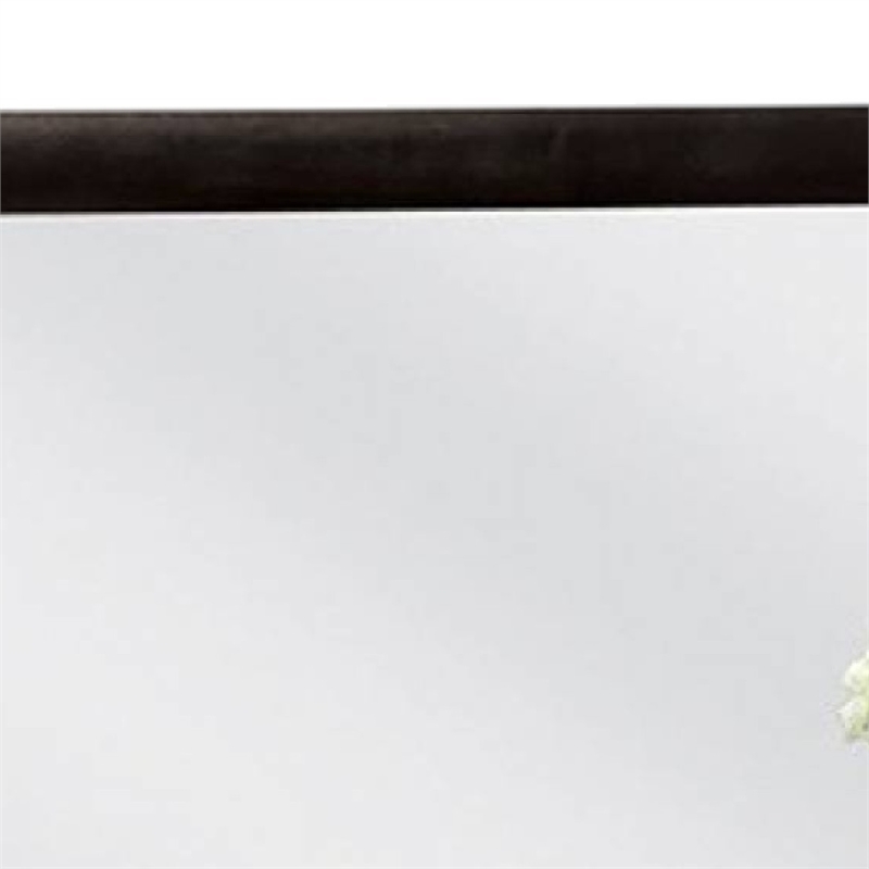 Simo Dresser Vanity Mirror-40 Inch Modern Black Solid Wood Frame