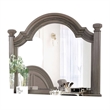 Akia Dresser Vanity Mirror-Reeded Posts-49 Inch Gray Bell Top Frame