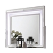 Lin Dresser Mirror with LED Lights-47 Inch White Solid Wood Frame