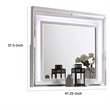 Lin Dresser Mirror with LED Lights-47 Inch White Solid Wood Frame
