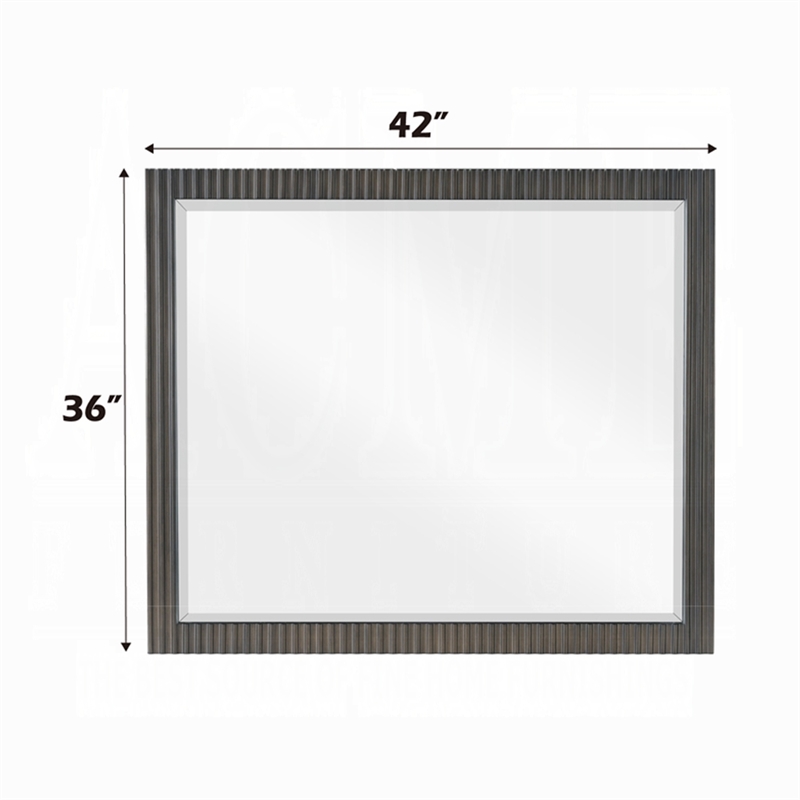 Jeh Dresser Mirror-Espresso Brown Wood-Sleek Rectangular Frame 36x42