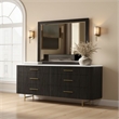 Jeh Dresser Mirror-Espresso Brown Wood-Sleek Rectangular Frame 36x42
