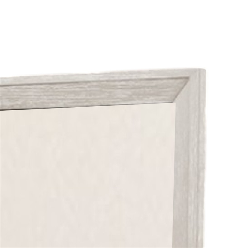 Diaz Dresser Mirror with Beveled Design-Light Gray Wood Frame 38x44