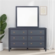 Alta Dresser Mirror-Subtle French Design-Blue Solid Wood-40 Inch