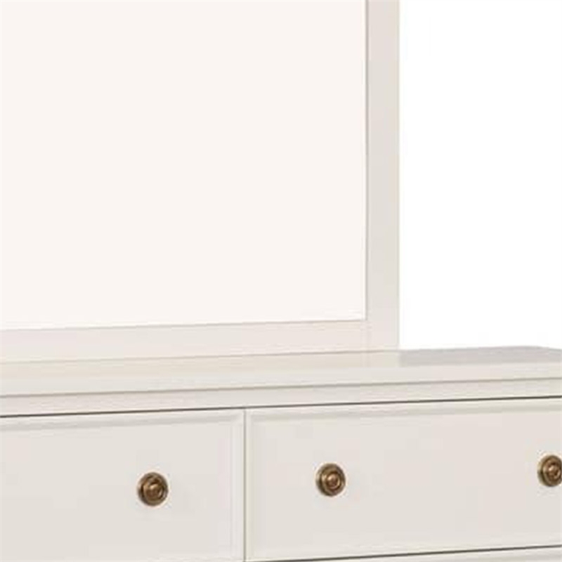 Alta Dresser Mirror-Classic French Design-White Solid Wood-40 Inch
