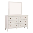 Alta Dresser Mirror-Classic French Design-White Solid Wood-40 Inch