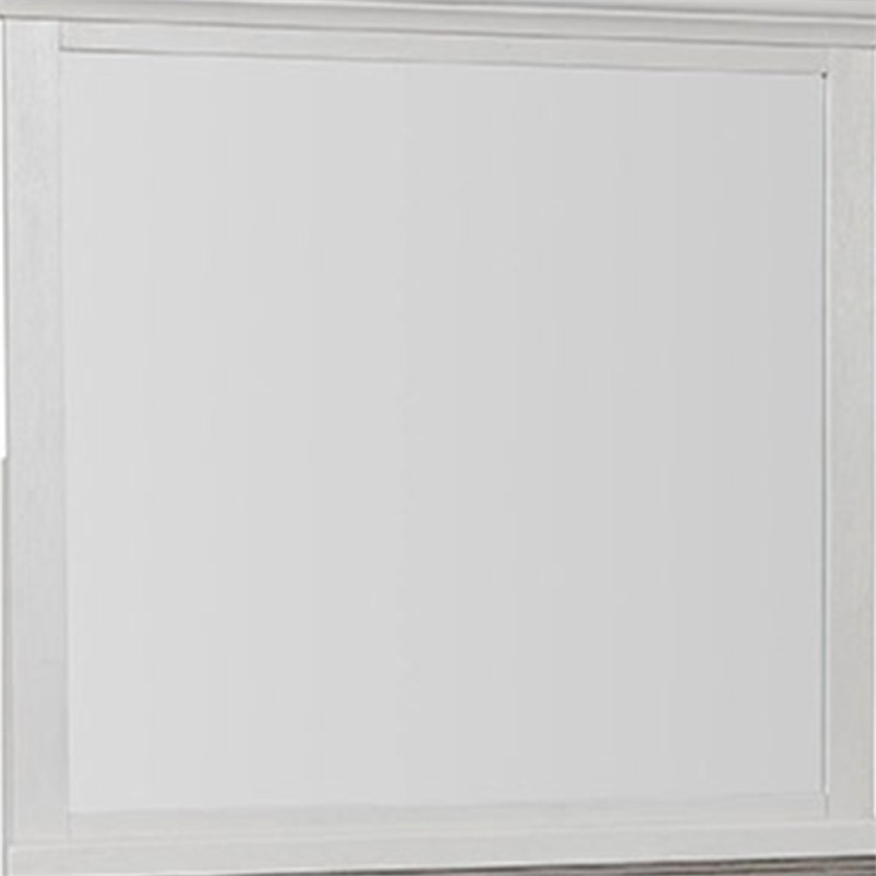 Hamps Dresser Mirror-White Solid Wood-Subtle Frame Details-38x42