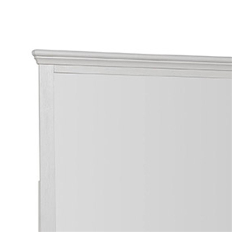 Hamps Dresser Mirror-White Solid Wood-Subtle Frame Details-38x42