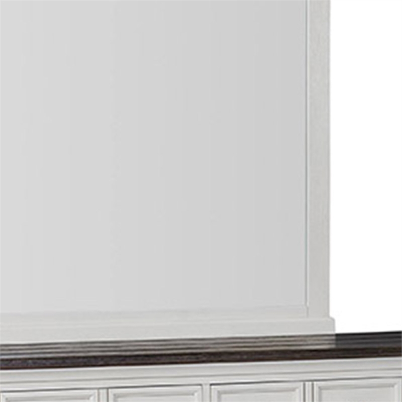 Hamps Dresser Mirror-White Solid Wood-Subtle Frame Details-38x42