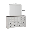 Hamps Dresser Mirror-White Solid Wood-Subtle Frame Details-38x42