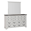 Hamps Dresser Mirror-White Solid Wood-Subtle Frame Details-38x42