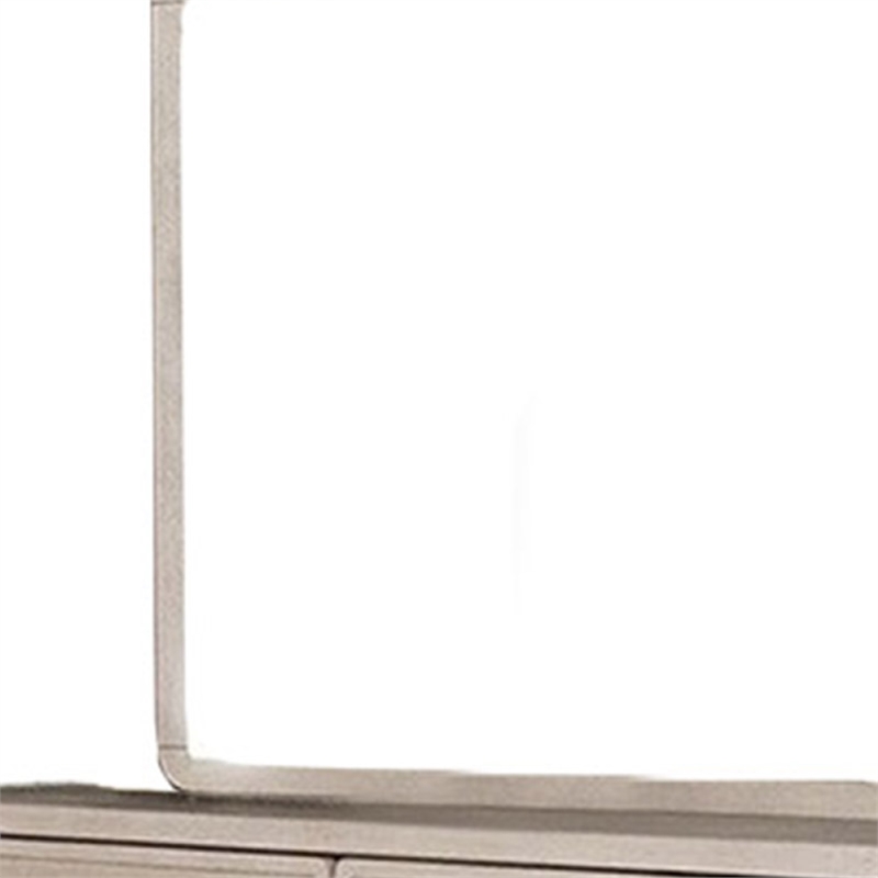 Giva Dresser Mirror-Rounded Edges-Natural Oak Beige Solid Wood 37x40