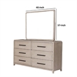 Giva Dresser Mirror-Rounded Edges-Natural Oak Beige Solid Wood 37x40