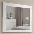 Dema Dresser Vanity Mirror-High Gloss White Textured Trim