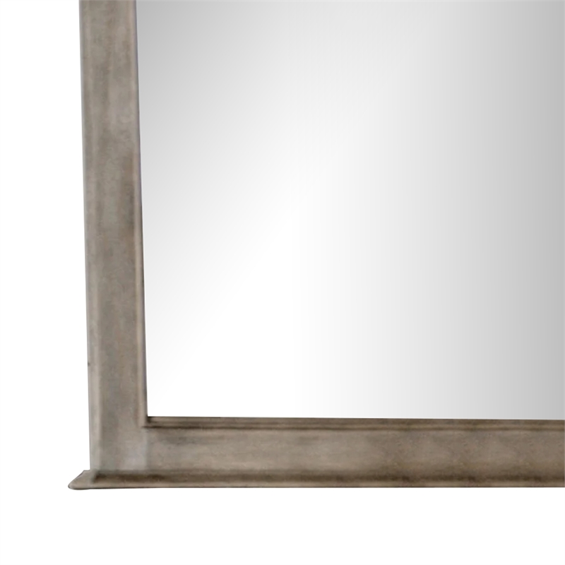 Zea Vanity Dresser Mirror-Elegant Crown Moldings in Aged Oak Brown