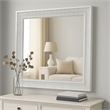 Miamy Dresser Mirror-44 Inch Cream White Wood Frame-Bevelled Edge