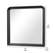Osko 42 Inch Dresser Mirror-Rounded Edges-Black Poplar Wood