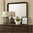 Osko 42 Inch Dresser Mirror-Rounded Edges-Black Poplar Wood
