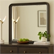 Osko 42 Inch Dresser Mirror-Rounded Edges-Black Poplar Wood