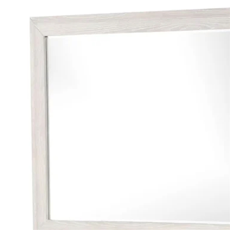 Loji 48 Inch Dresser Mirror-Weathered Gray Frame-Solid Rubberwood