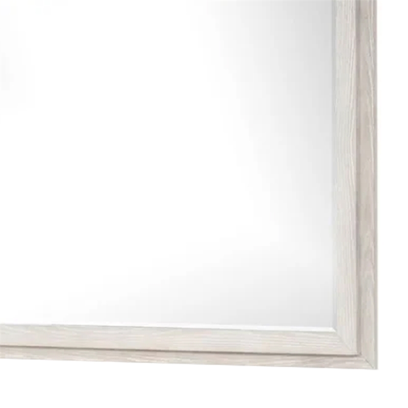 Loji 48 Inch Dresser Mirror-Weathered Gray Frame-Solid Rubberwood