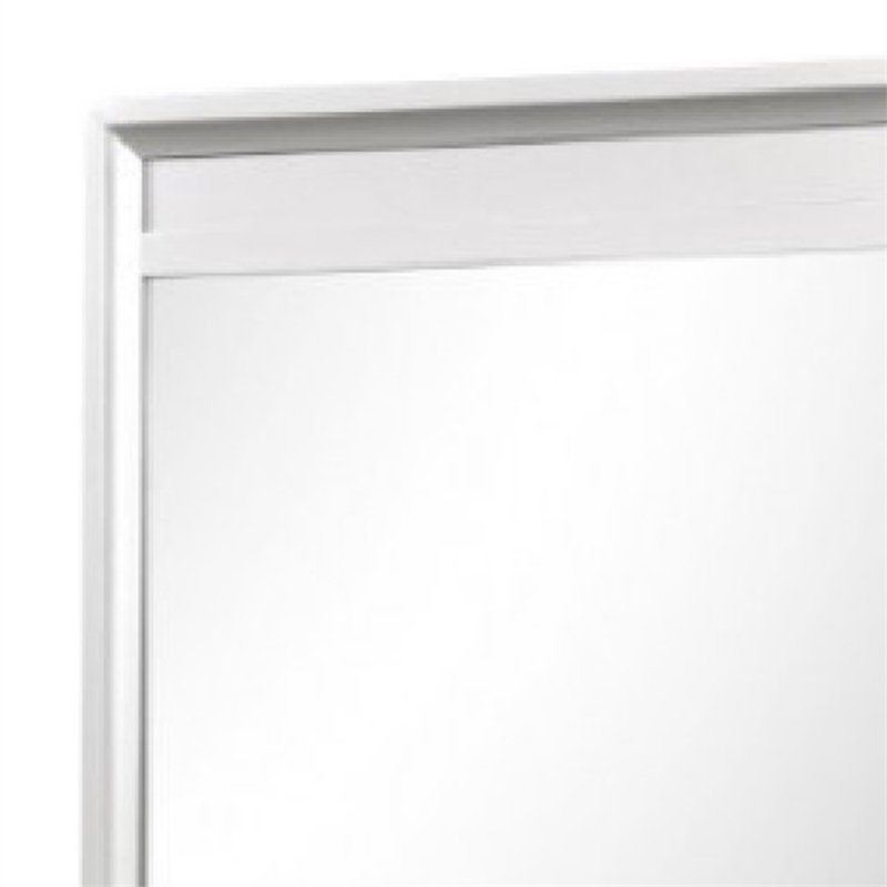 Broy 40 Inch Dresser Mirror-Champagne Gray Wood-Rounded Edges