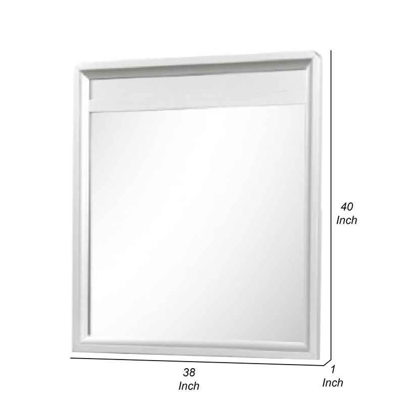 Broy 40 Inch Dresser Mirror-Champagne Gray Wood-Rounded Edges