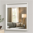 Broy 40 Inch Dresser Mirror-Champagne Gray Wood-Rounded Edges